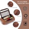 AIMALL 1 Small Travel PU Leather Cosmetic Bag 9.6x6.1x3.3 inches