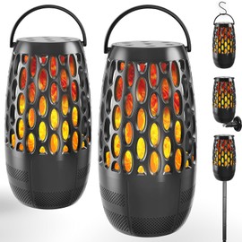 Upgraded Outdoor Bluetooth Speakers Patio with LED Lights – IPX6 Waterproof, Multi-Sync Up to 100 Speakers, Auto-Pairing, 3 Lighting Modes, Portable Patio & Garden Speaker, Ideal Gift for Men, Women