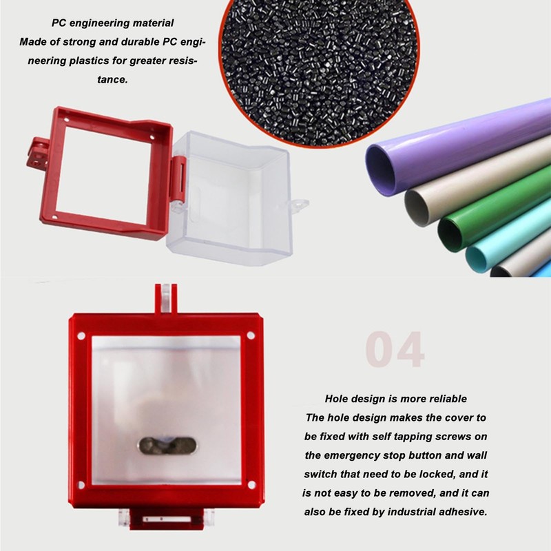 Luqeeg Emergency Stop Switch Cover, Push Button Actuator, Manual Operation,