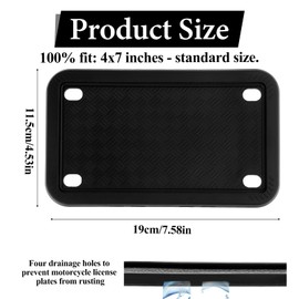 Motorcycle Silicone License Plate Frames 4x7 inch License Plate Cover Motorbike License Plate Holder Motorcycle Backing Plate Rust Proof, Rattle Proof