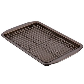 Circulon Nonstick Bakeware Set with Nonstick Cookie Sheet / Baking Sheet and Cooling Rack - 2 Piece, Chocolate Brown