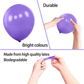 200pcs 5 Inch Purple Balloons, Small Mini Latex Balloons for Party Birthday Baby Shower Anniversary Festival Arch Garland Decoration (Purple)