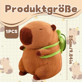 ZexJpr Capybara Kuscheltier, Niedliches Wasserschwein Plüschtier, Weiches Capybara Plüschtier Für Kinder, 25cm Kuscheltiere, Reisen Und Spielzeit