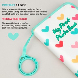 Niselity Baby Photo Book Holds 42 4x6 Photos, My First Photo Book for Baby or Toddlers, Love" Baby Photo Album Soft Cloth Family Book, Cute Book Gift for Babies Shower Newborns Family Photos (2xGreen)