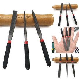 3pcs 3x118mm Flat Round File Needle File Set Grinding For Wood Carving File Handy Tools Ceramic Wood Rasp Set