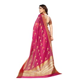 Sidhidata Kota Doria - Sari de algodón para mujer, estilo jacquard, con blusa sin costuras (cuadro Butta), Rani, Talla única