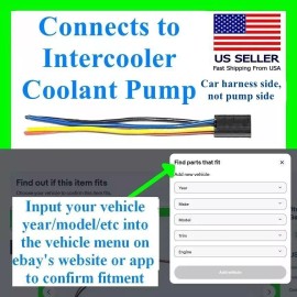 fits Hellcat Intercooler Charge Air Cooler Coolant Pump Connector Plug Wiring