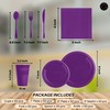 Grandipity 350 Piece Purple Disposable Dinnerware Set, Includes 50 of