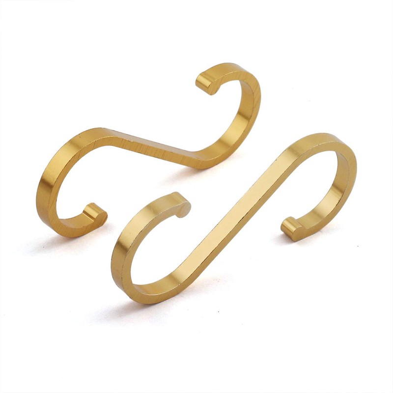 JCBIZ 6pcs Space Aluminum S Hook Flat S Shape Bathroom
