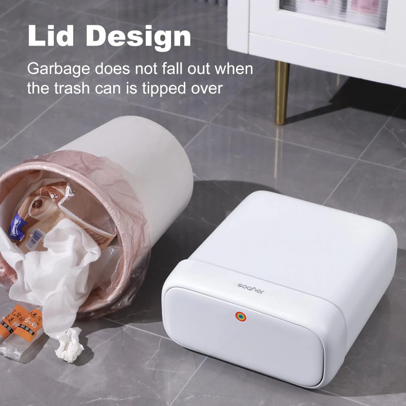 JOYBOS Bathroom Trash Can with Lid,3 Gallon Small Garbage Can