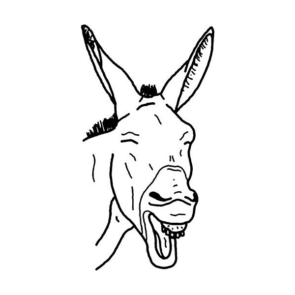 'Laughing Donkey' Rubber Stamp - Unmounted Design for Crafting &