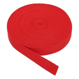 PATIKIL Cotton Twill Tape 1 Inch 25 Yards Cotton Ribbon Bias Binding Tape Herringbone Webbing Trim for Sewing Gift Wrapping Craft DIY Light Red