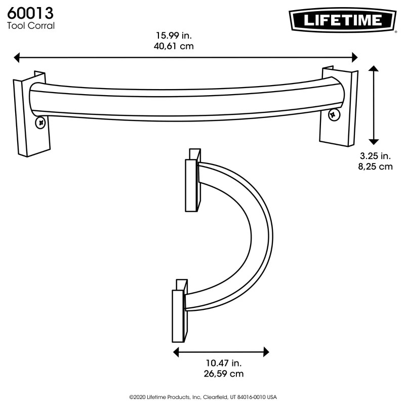 Lifetime 60013 Outdoor Sheds Accessories Tool Corral Fit For 8/11'