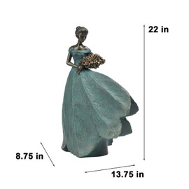 Guichifun Fairy Statue Collection Home Decoration - 22IN Leaf Angel Girls Resin Large Home Decor for Outside or Inside Rustic Garden Outdoor Yard Fantasy Figurines Gift 13.75 x 8.75 x 22 Inch