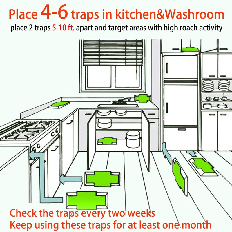 Cockroach Traps,Roach Traps,Cockroach Bait,Roach Motel,Child & Pet Friendly (10 Pack)