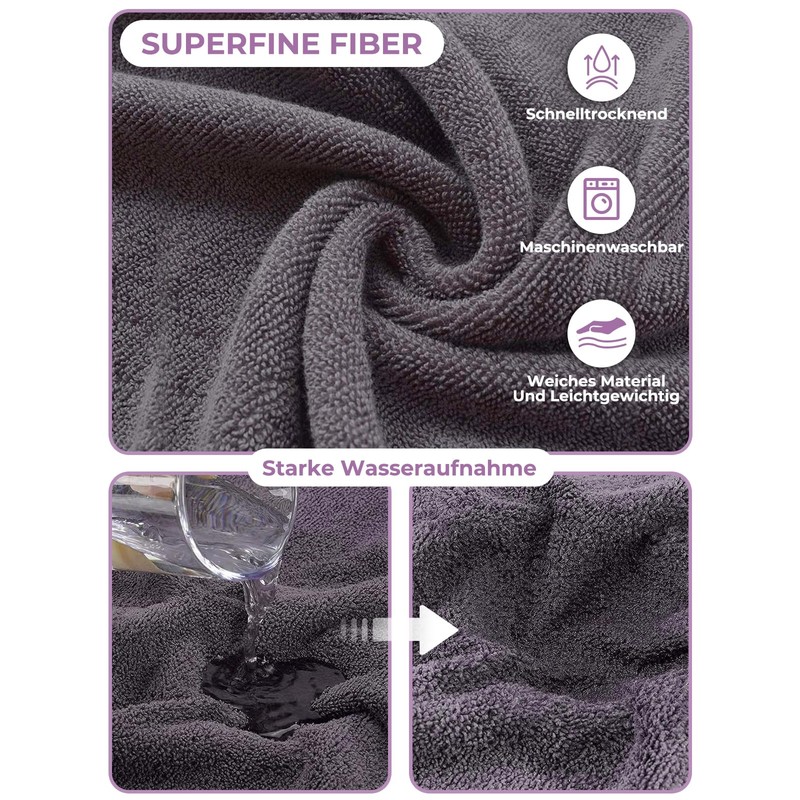 Bibykivn Dog Bathrobe, Quick-Drying Microfibre Bath Towel, Adjustable Dog Towel,