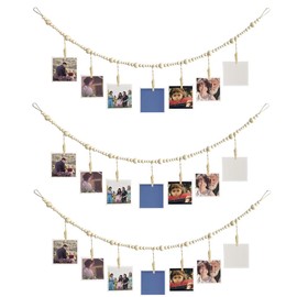 Futihana Boho 3 Piece Collage Garland Photo Frame with 7 Clips for Office
