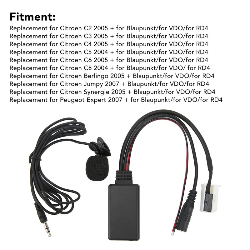 Car Radio 5.0 Music AUX Call Hands-Free Microphone Adapter Replacement