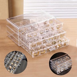 임팩트스토어 Transparent 3-Tier Drawer Organizer for Nail Art Small Items