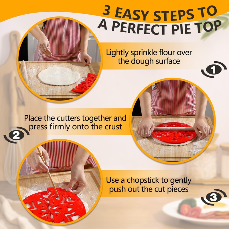 2 Pack Pie Crust Cutter, Heart Design & Semi Circle