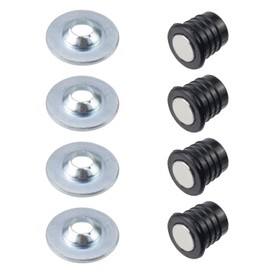 Semetall 4Pcs Concealed Magnetic Door Catch Black,Mini Strong Magnetic Circle Magnetic,0.37"×0.37"