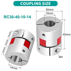 Shaft Coupling 10 mm to 14 mm Waves Flexible Coupler Plum Claw Coupling Aluminium for 3D Printer CNC Machine and Servo Step Motor (5 x 8 mm)
