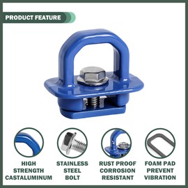 Phamyor Aluminum Tie Down Anchors Truck Bed Side Wall Anchor fit for 2007-2023 Chevy Silverado/GMC Sierra, 2015-2023 Chevy Colorado/GMC Canyon, Truck Bed Cargo Hooks, DZ97903, Blue, 4pcs