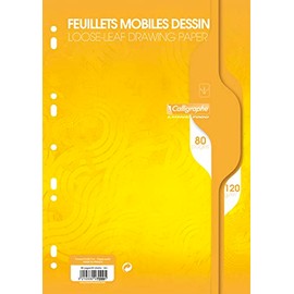 Clairefontaine 7099C Pack of 80 Sheets Calligraphe Ring Binder Inserts DIN A4 21 x 29.7 cm Blank 120 g 9 Holes for Storage in Folder / Ring Binder White 1 Pack