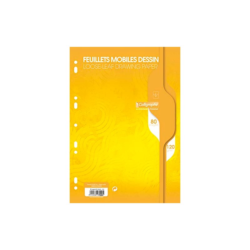 Clairefontaine 7099C Pack of 80 Sheets Calligraphe Ring Binder Inserts