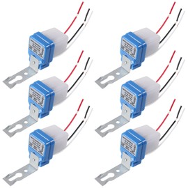 6Pcs 24V Photocell Switch 10A Auto On/Off Light Sensor Switch Automatic Photoswitch Rainproof Photo Control Intelligent Sensor