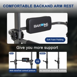 BARWING Power Tower Pull Up Bar Station for Home Gym Dip Station Adjustable Height Strength Training Workout Equipment 400LBS