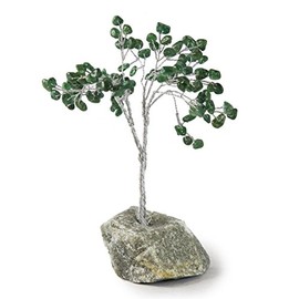 Beverly Oaks Healing Crystals Bonsai Tree ~All Natural Gemstone Tree ~ Money Tree Featuring Healing Stones (Green Mica)