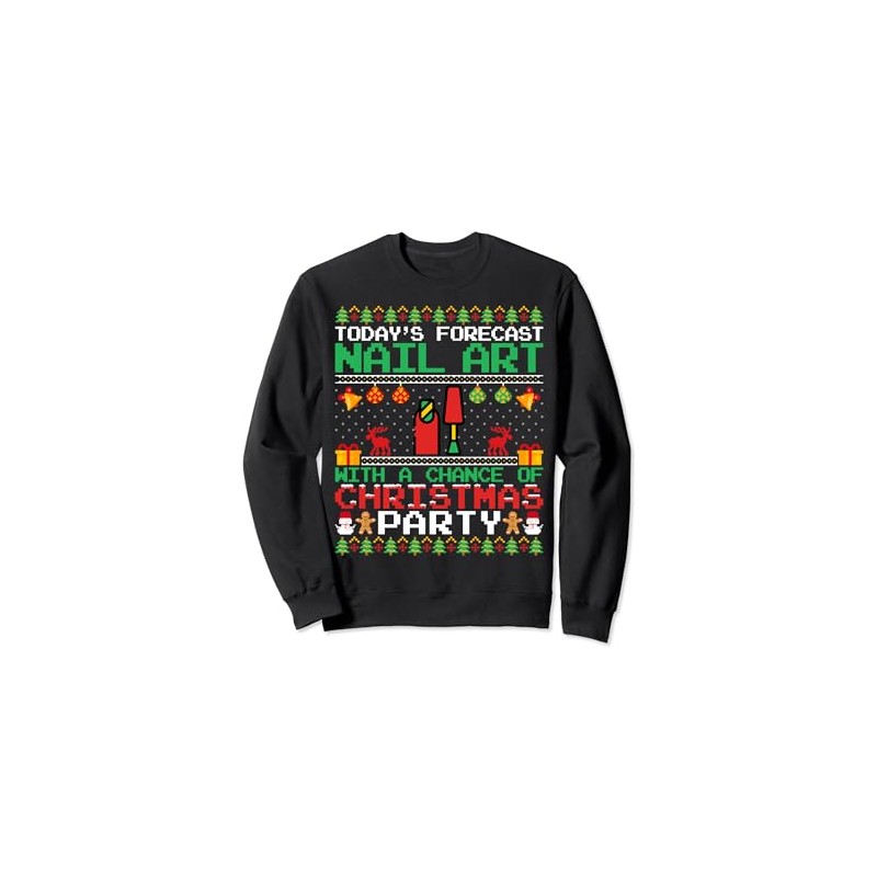 Nail Art Christmas Party Manicurist Nail Technician Xmas Sweatshirt
