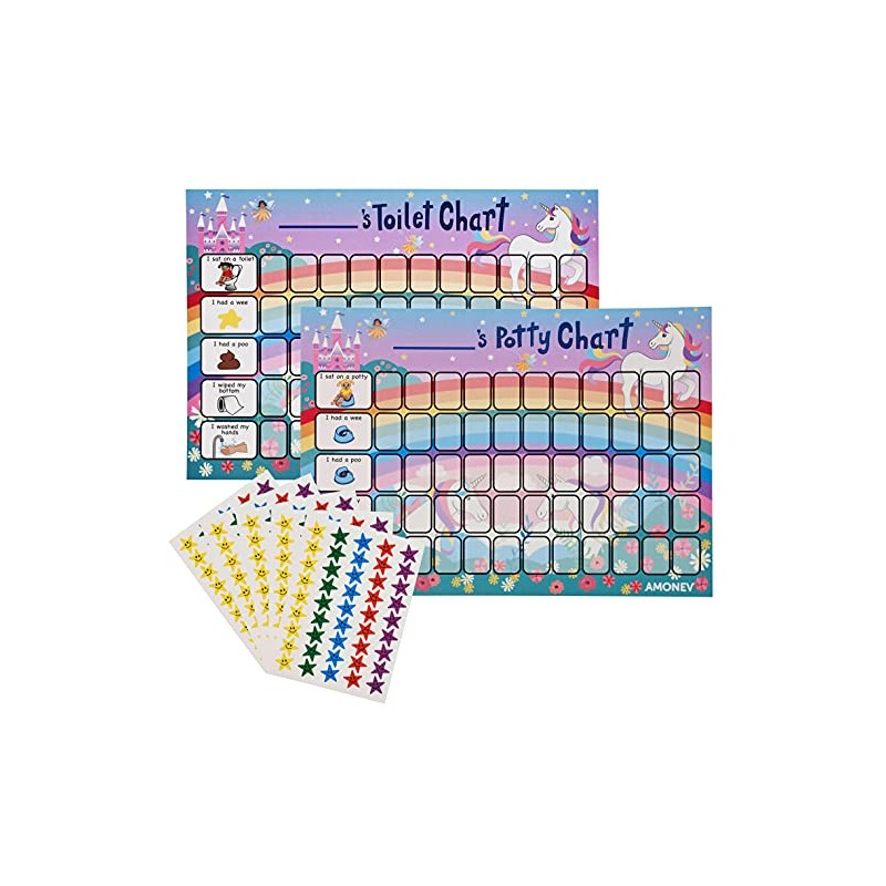Amonev Unicorn Potty Training Reward Chart and Toilet Training Reward