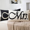 SmoothNovelty 2 Pcs 3D Embroidery Mr and Mrs Pillow Covers
