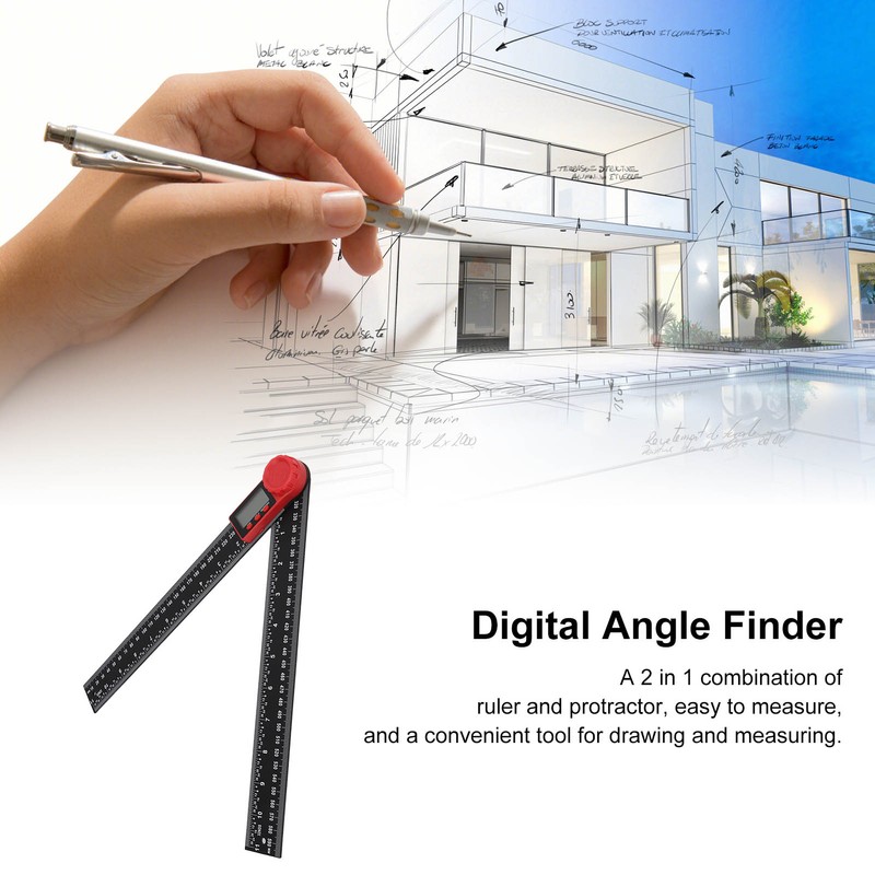 Digital Display Angle Ruler 2 in 1 Plastic Lightweight Convenient