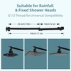 iFealClear Adjustable Shower Head Extension Arm, 16" Brass Shower Head