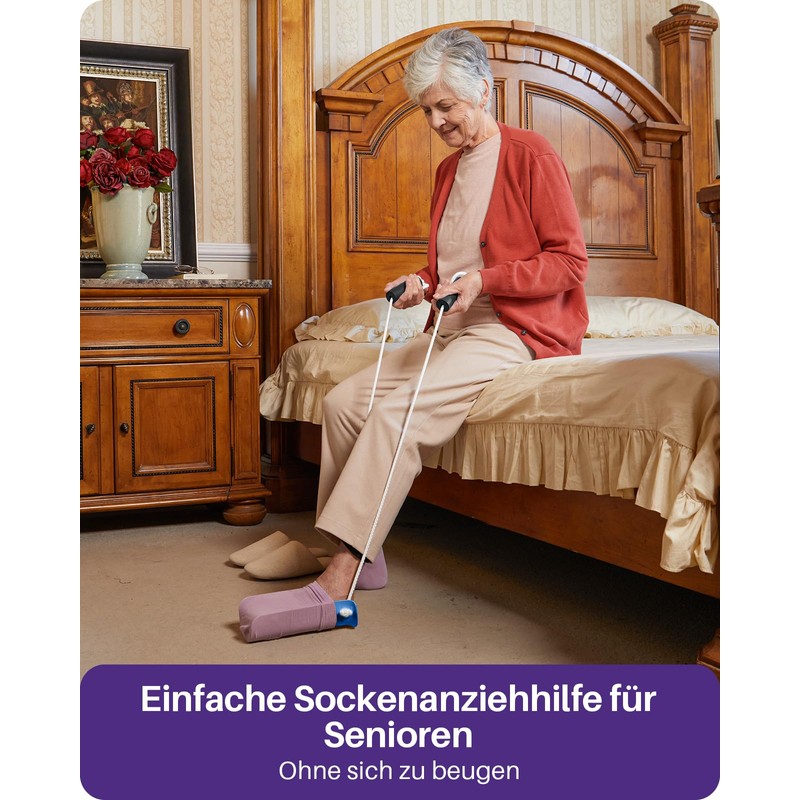 Kekoy 11.4cm Large Sock Dressing Aid for Seniors Blue