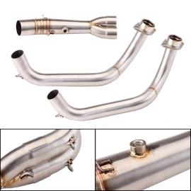 Unbranded For Yamaha MT-07 FZ07 14-22 Whole System Exhaust Header Pipe Muffler Tips Black