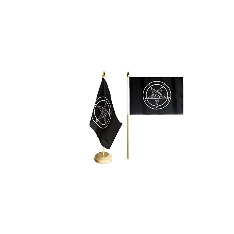 Flaggenfritze Baphomet Church of Satan Table Flag + Free Sticker