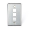 Leviton 43080-1S3 Quickport Wallplate, Single Gang, 3-Port, Stainless Steel