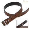 JASGOOD Western Leather Belt Strap for Men without Buckle Engraved