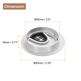 QUARKZMAN 2 Pieces Cable Hole Cover, 2-9/16 Inch (65 mm) ABS Desk Cable Wire Cord Hole Cover for Office Computer Desk Wire Organizer, Silver