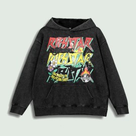 Richstar Graffiti Graphic Hoodie 100% Cotton US Warehouse 6 ColorsColor: Purple, Size: Xl