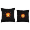 Sailing Compass And Sailboat Sunset Throw Pillow