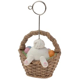 Boston International Easter Place Card Holder Table Number Holders Menu Label Stands, 5", Bunny Bum Basket