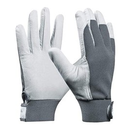 Gebol - Uni Fit Comfort Work Gloves Made of High Quality Leather with Elastic Waist and Velcro Fastening for Optimal Safety at Work Contents: 1 Pair, Size XL (Size 10), Colour: White