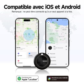 MiLi MiTag Duo Smart Tracker, Key Finder Compatible with Apple "Where is?" and Android "Find Device", Anti-lost Tag for Keys, Wallet, Luggage, Suitcase, IP67 Waterproof