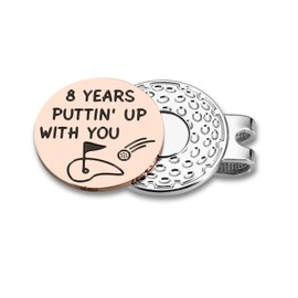 8 Year Anniversary for Him Her 8th Anniversary Steel Gifts for Her Golf Ball Marker 8 Year Wedding Gifts for Wife Husband Couple Gifts Easter Basket Stuffers Girlfriends Valentines Christmas Birthday