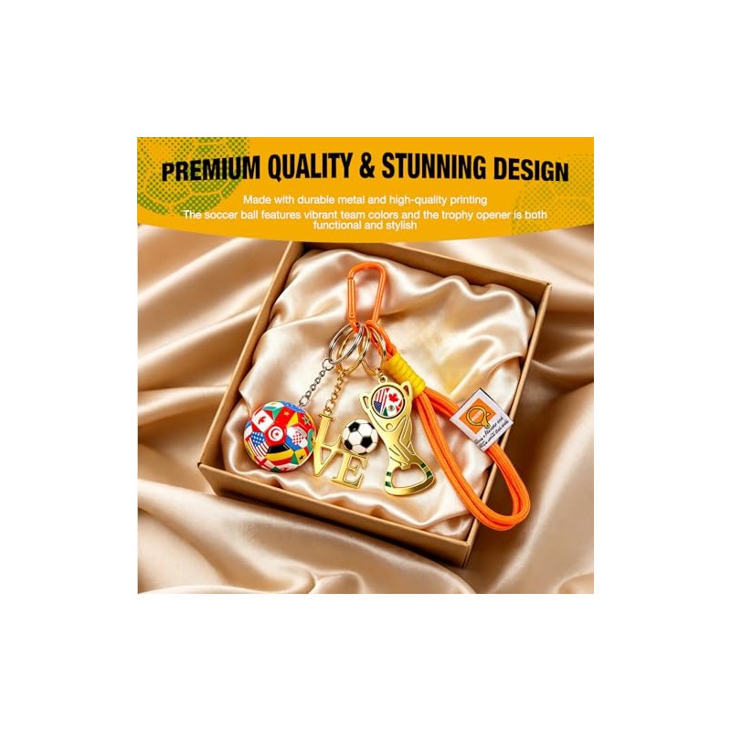 Soccer Fan Keychain Set - 4PCS Global Ball Ornaments